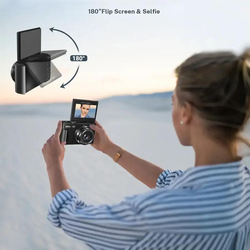 4K 64MP Vlog Camera  WiFi & Selfie Flip Screen