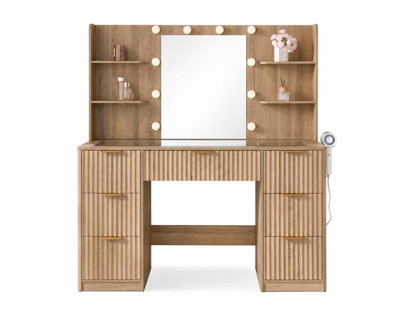 Vanity Desk with Lighted Mirror